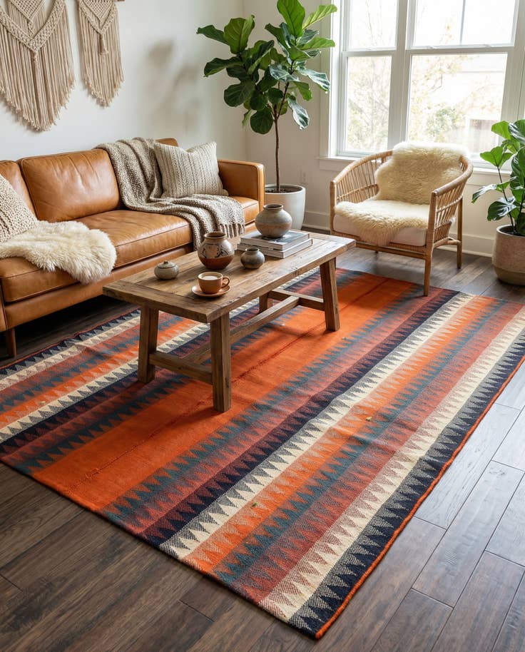 Detail image of 4' 8 x 5' 10 Jajim Rug