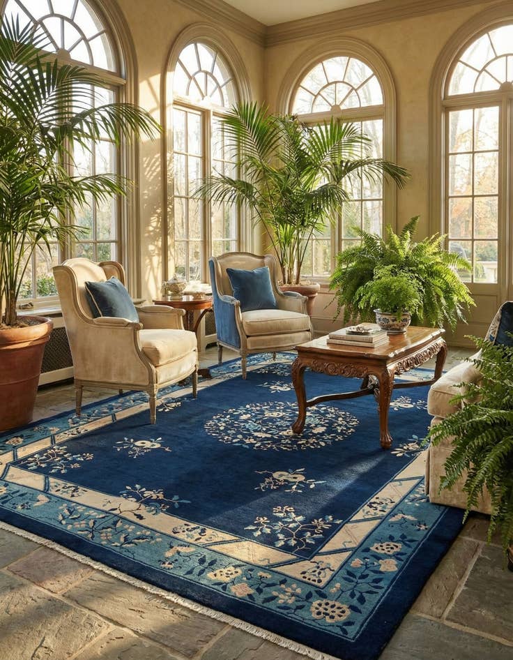 Detail image of 9' 1 x 11' 9  Hand Knotted China Peking Rug