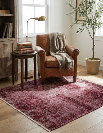 3' 8 x 4' Hand Knotted Ultra Vintage Persian Wool Square Rug