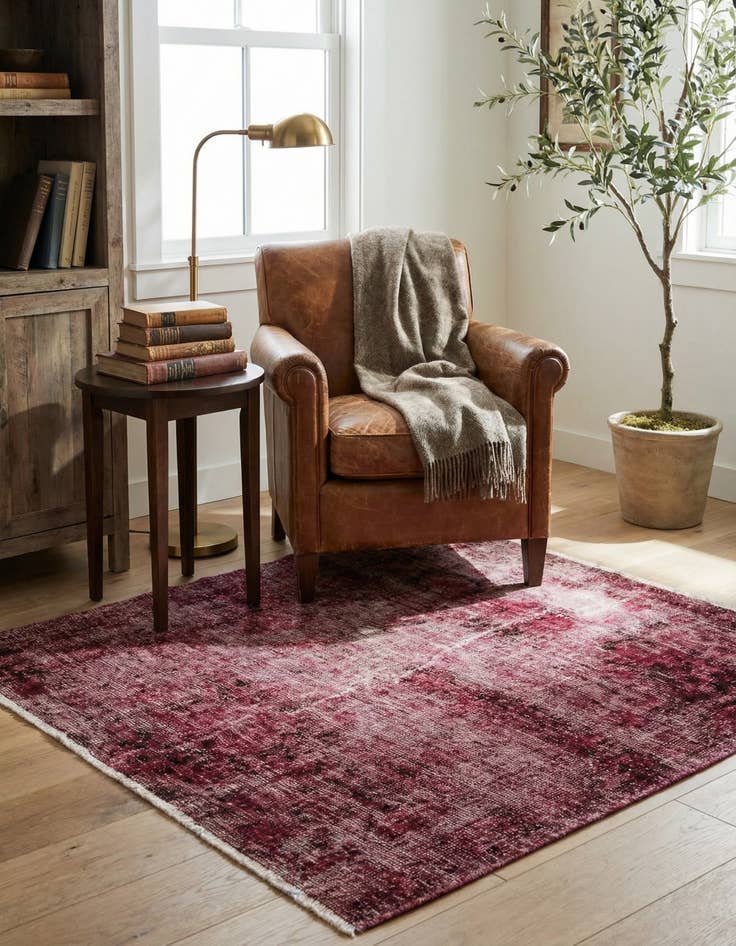 Detail image of 3' 8 x 4'  Hand Knotted Ultra Vintage Persian Wool Square Rug