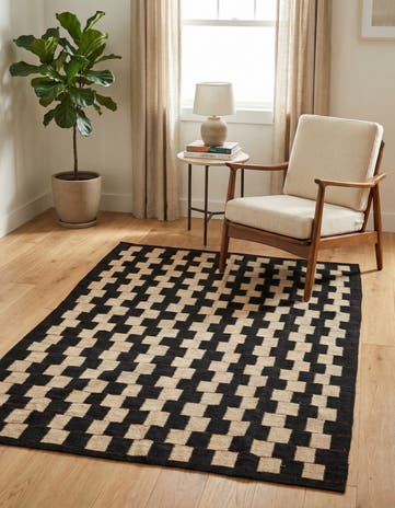 4' 2 x 5' 10 Hand Woven Kilim Modern Wool Rug