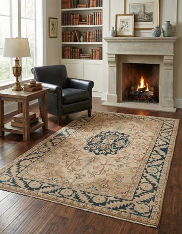 4' 3 x 6' 7 Hand Knotted Tabriz Persian Wool Rug
