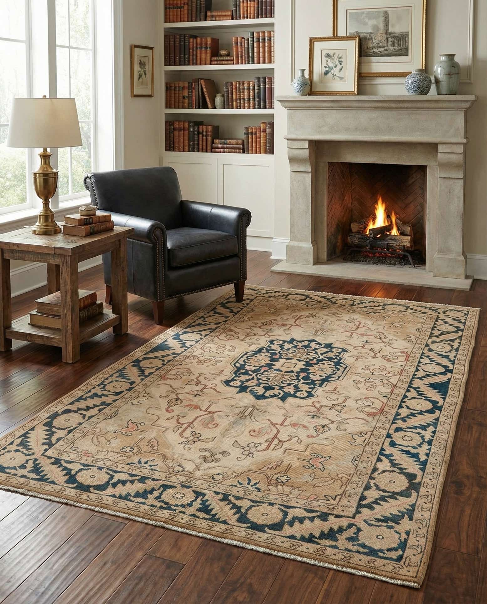 4' 3 x 6' 7 Hand Knotted Tabriz Persian Wool Rug