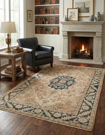 4' 3 x 6' 7 Hand Knotted Tabriz Persian Wool Rug