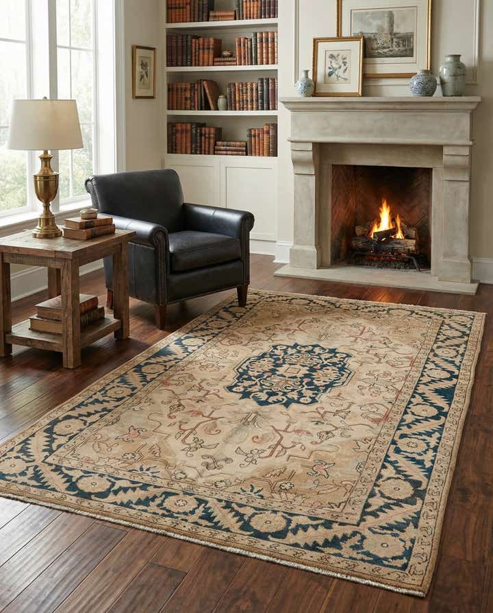 4' 3 x 6' 7 Hand Knotted Tabriz Persian Wool Rug