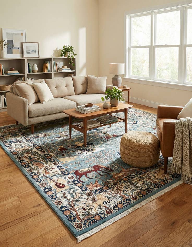 Detail image of 6' 1 x 9' Nain Design Rug