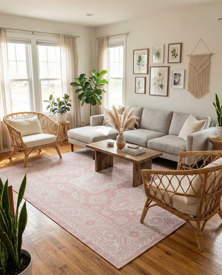 6' x 9' Easy-Clean Aztec Indoor / Outdoor Rug