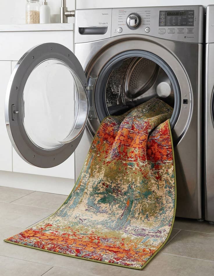 Detail image of 2' 7 x 9'  Washable Modern Indoor / Outdoor Runner Rug