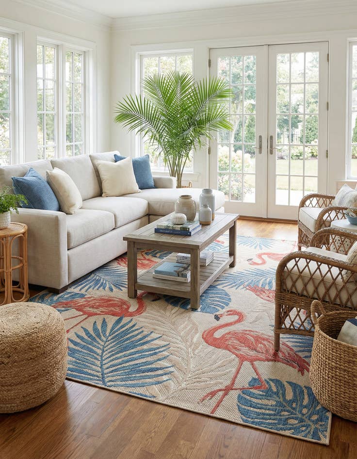 Detail image of 9' x 12'  Washable Baja Indoor / Outdoor Rug