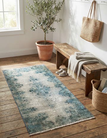 1' 9 x 3' 10 Hand Knotted Ultra Vintage Persian Wool Runner Rug