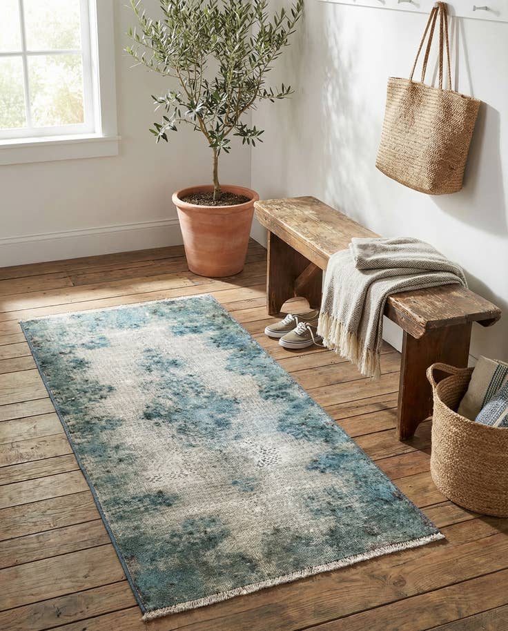 Detail image of 1' 9 x 3' 10 Hand Knotted Ultra Vintage Persian Wool Runner Rug