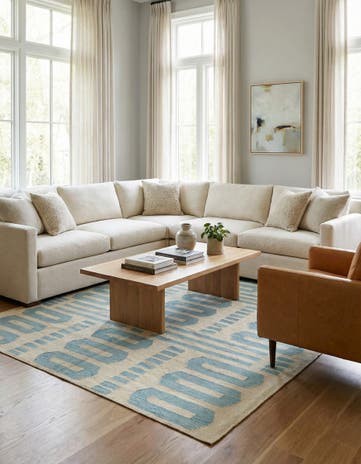 6' 1 x 7' 8 Hand Woven Kilim Modern Wool Rug