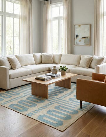 6' 1 x 7' 8 Hand Woven Kilim Modern Wool Rug