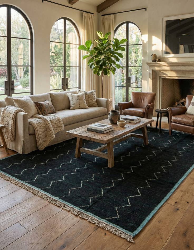 Detail image of 9' x 12' 9 Hand Knotted Moroccan Wool Rug
