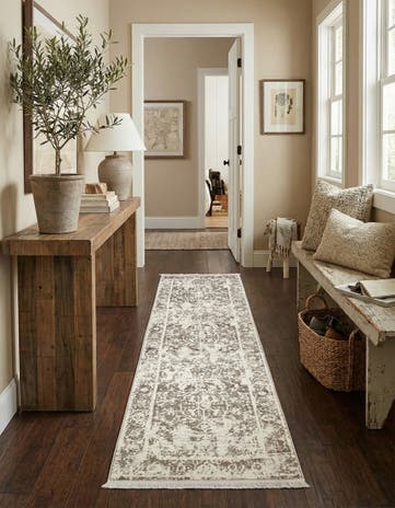 Gray Modern Classical Runner Rug