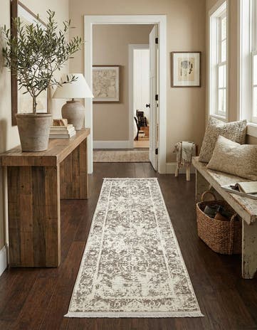 Gray Modern Classical Runner Rug