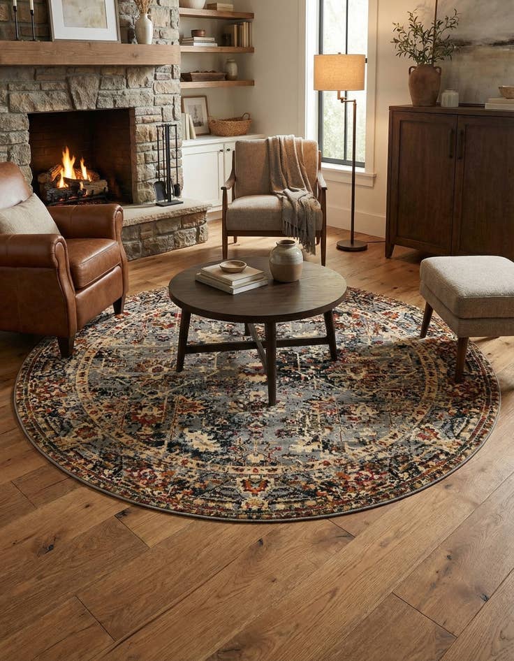 Detail image of 7' 10 x 7' 10 Saturn Round Rug