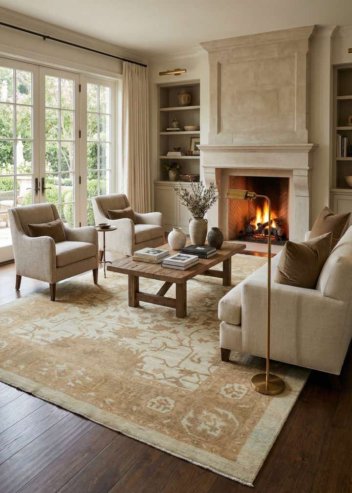 11' x 15' 7 Hand Knotted Oushak Wool Rug