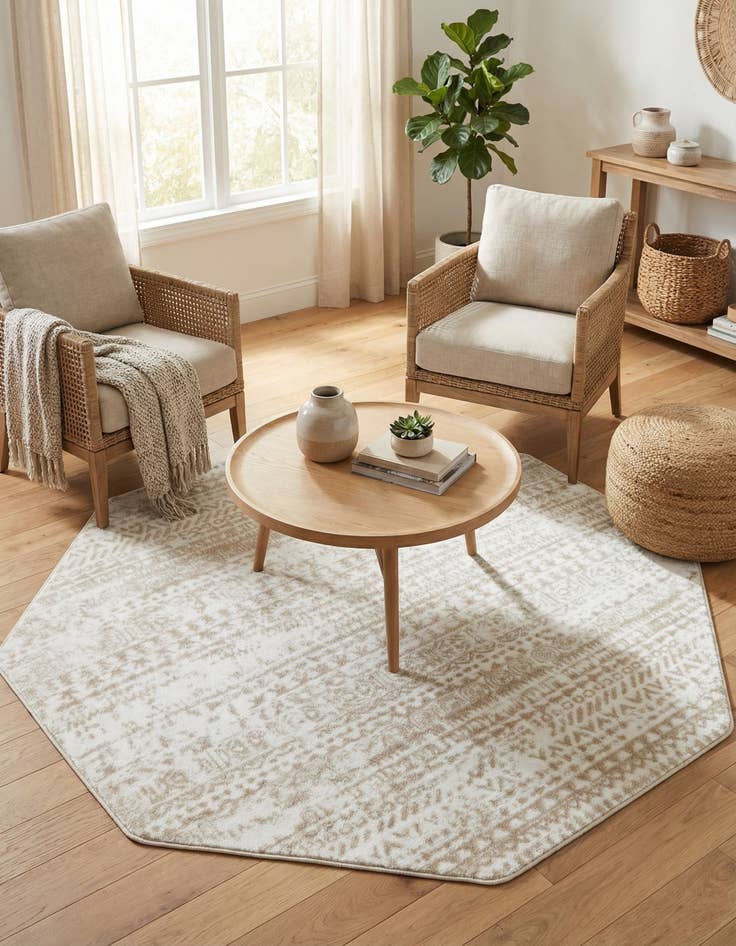 Detail image of 5' 3 x 5' 3 Hermitage Octagon Rug