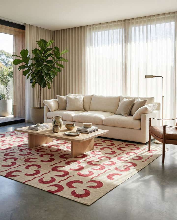 6' 8 x 9' 8 Hand Woven Kilim Modern Wool Rug