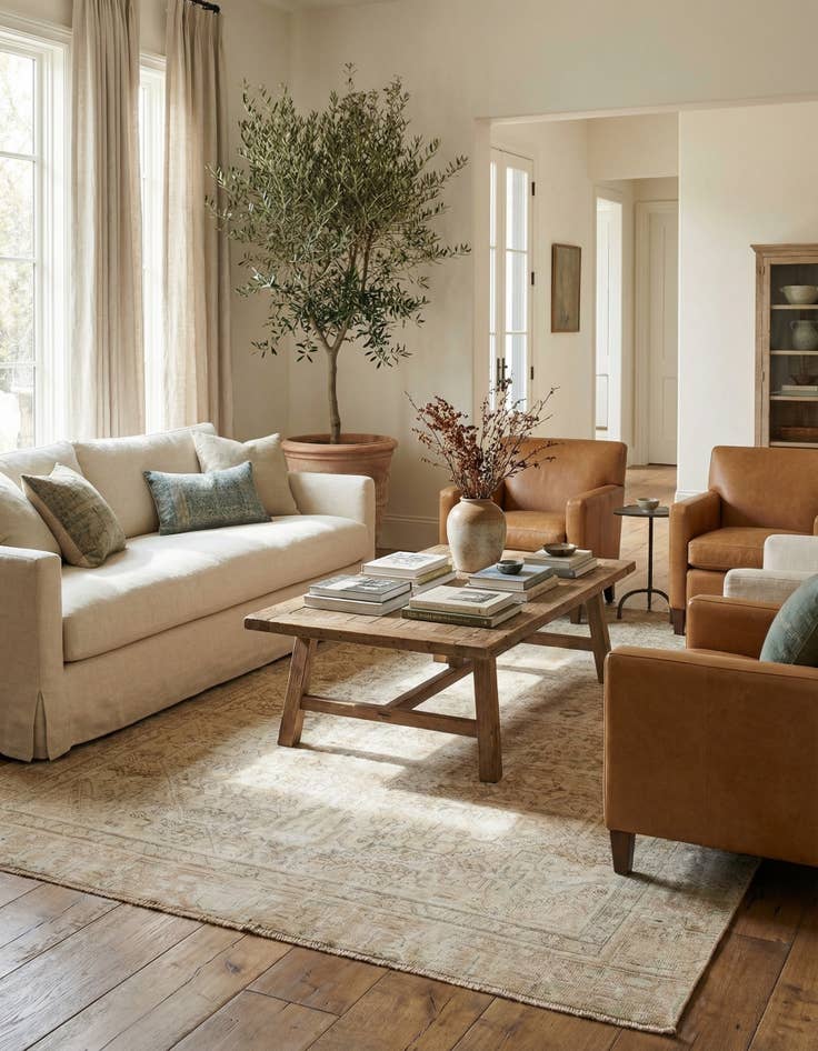 Detail image of 5' 9 x 9'  Hand Knotted Ultra Vintage Persian Wool Rug