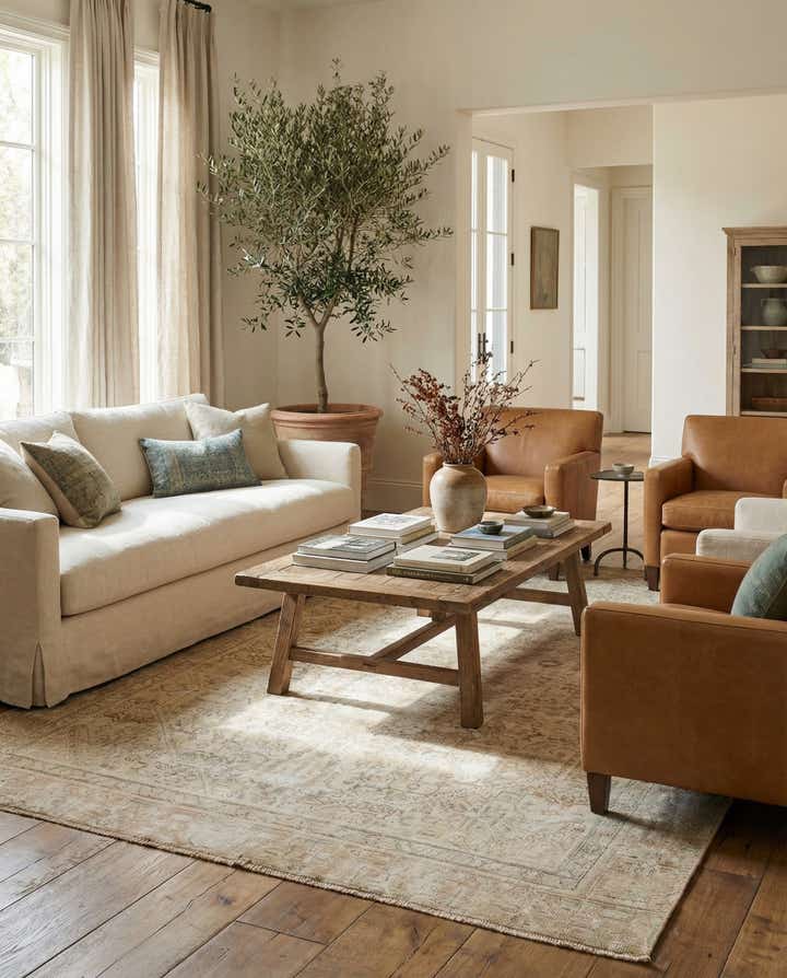 5' 9 x 9' Hand Knotted Ultra Vintage Persian Wool Rug