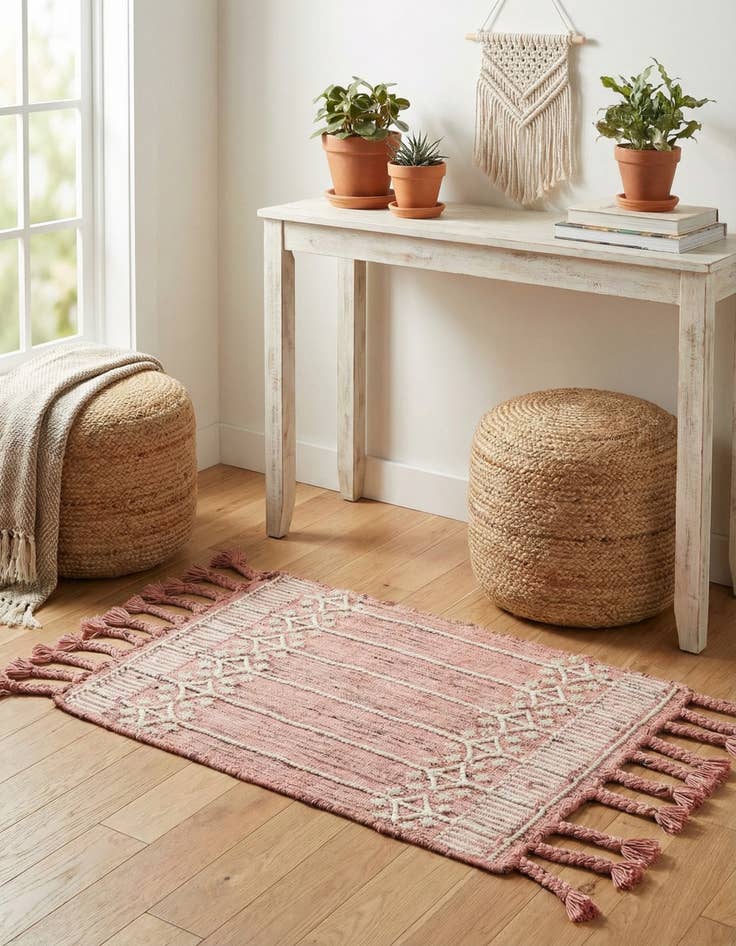 Detail image of 2' x 3' 1  Washable Eco Bohemian Indoor / Outdoor Rug
