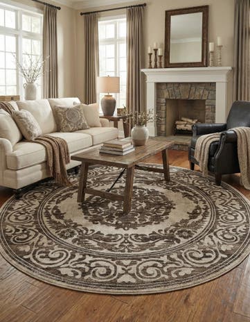 Chocolate Brown Hermitage Round Rug