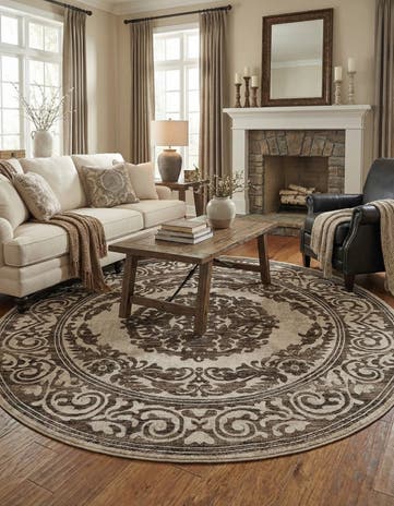 Chocolate Brown Hermitage Round Rug