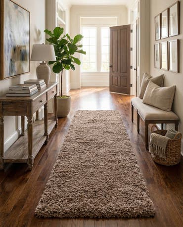  2' 7 x 19' 8 Solid Shag Runner Rug