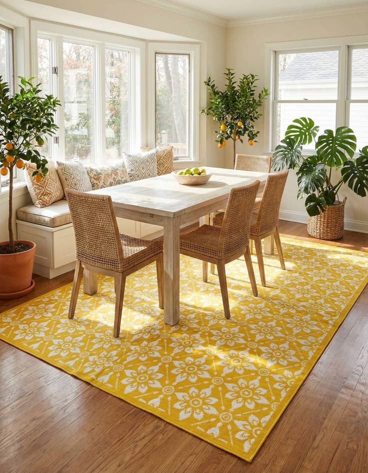 Detail image of  7' 10 x 10'  Washable Lattice Indoor / Outdoor Rug