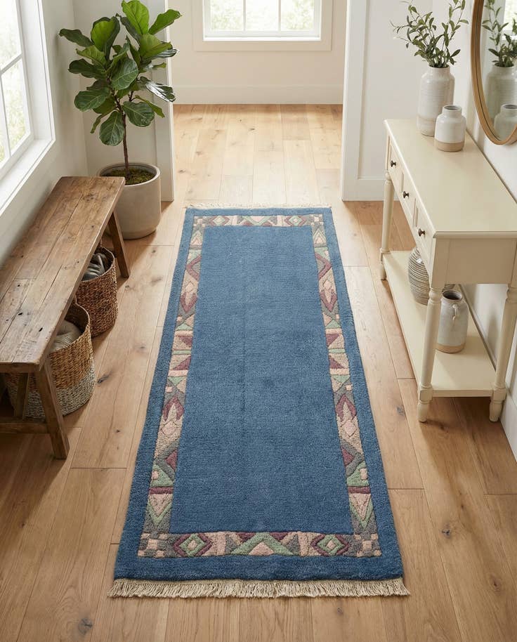 Detail image of 2' 1 x 3' 10 Hand Knotted Nepal Wool Runner Rug