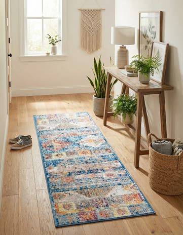 Blue Madrid Runner Rug