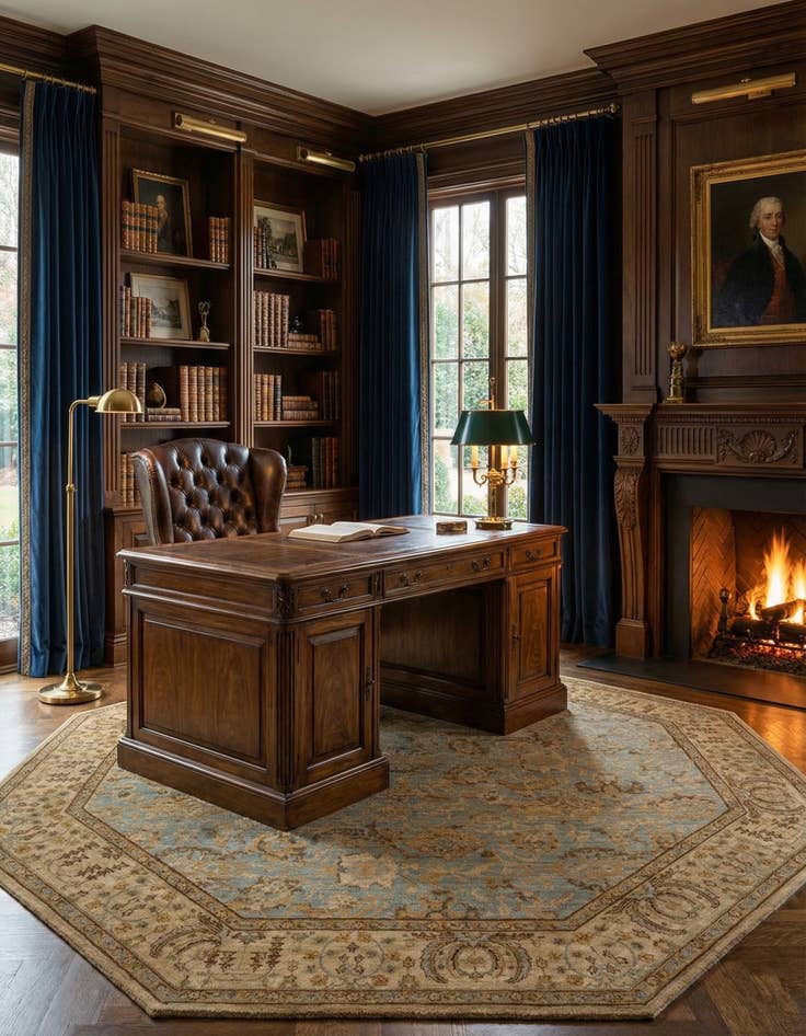 Detail image of 8' x 8' Serapi Wool Octagon Rug