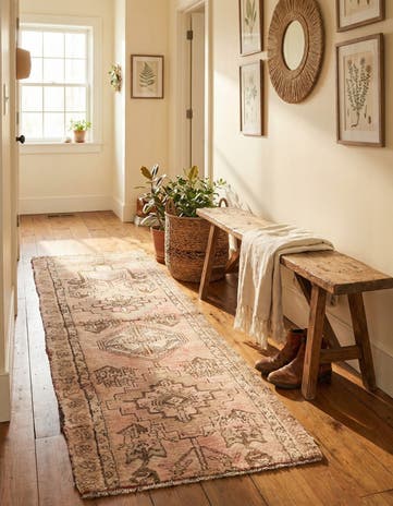 2' 3 x 7' 2 Hand Knotted Ultra Vintage Persian Wool Runner Rug
