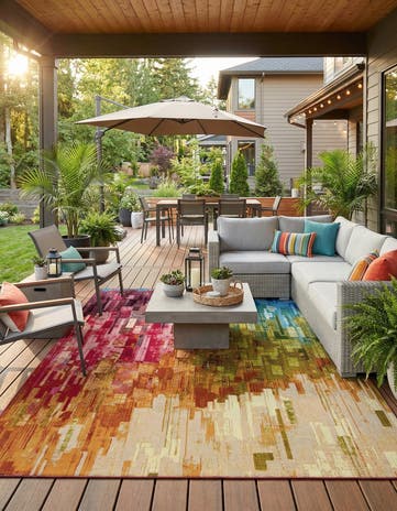 8' x 10' Easy-Clean Modern Indoor / Outdoor Rug