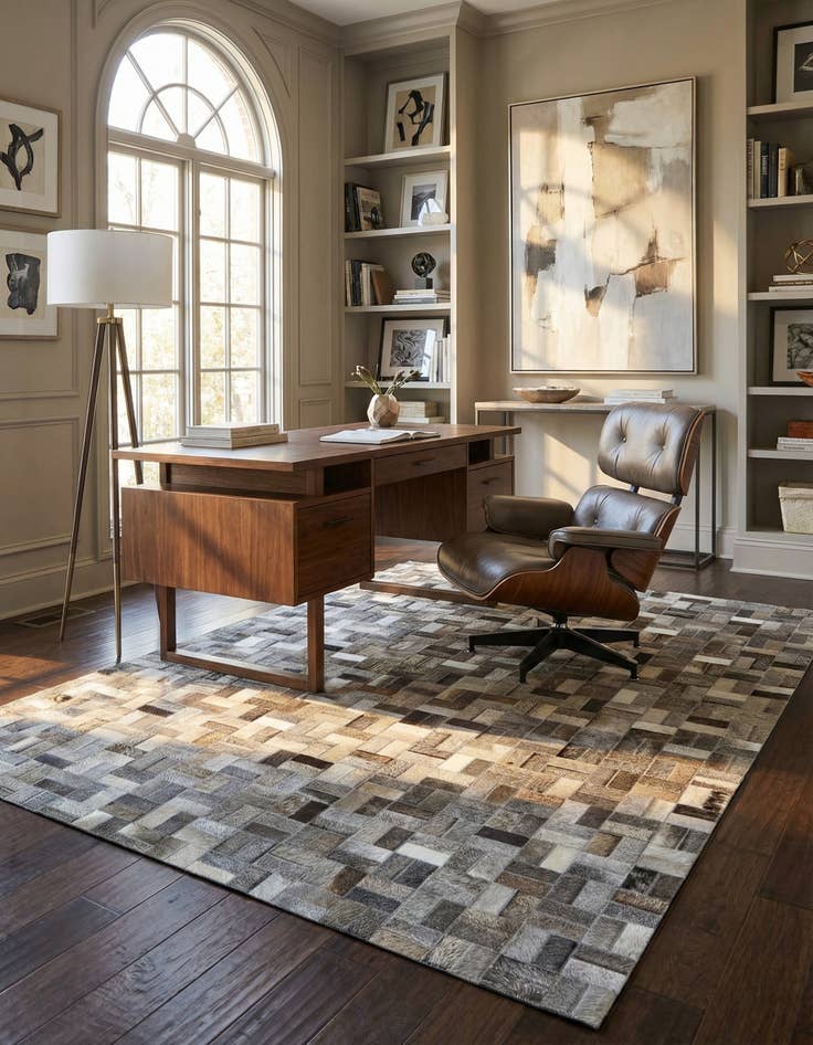 Detail image of 5' x 7' 10 Cowhide Stocks Rug