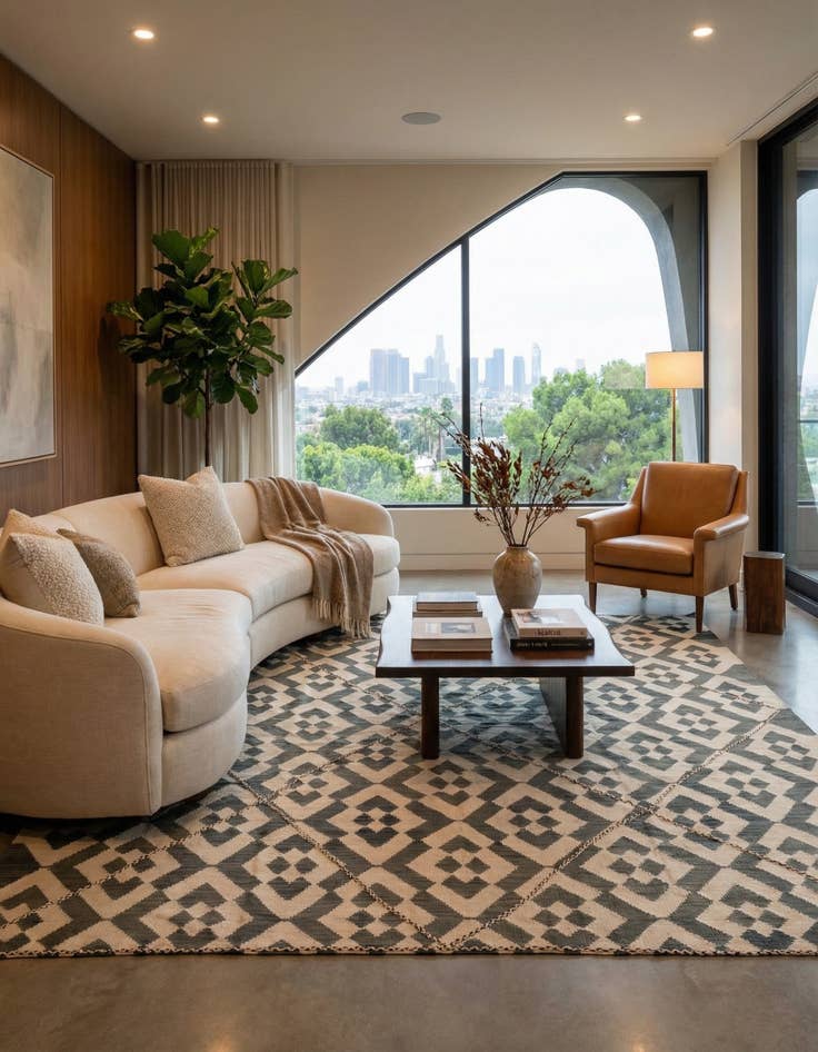 Detail image of 8' 8 x 9' 10  Hand Woven Kilim Modern Wool Rug