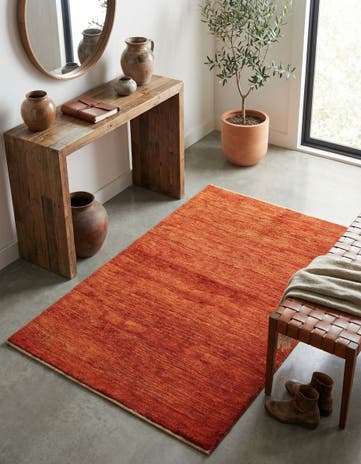 4' 3 x 5' 7 Hand Knotted Gabbeh Persian Wool Rug