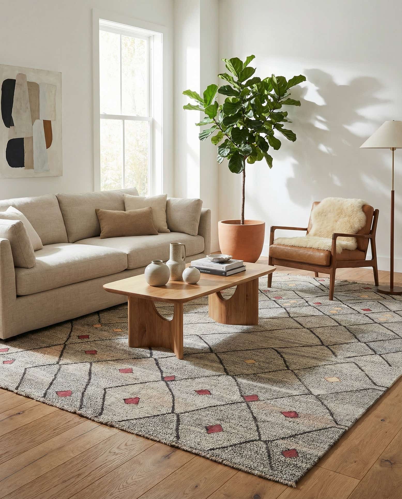 7' 1 x 9' 3 Hand Woven Kilim Modern Wool Rug