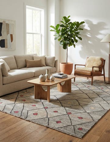 7' 1 x 9' 3 Hand Woven Kilim Modern Wool Rug