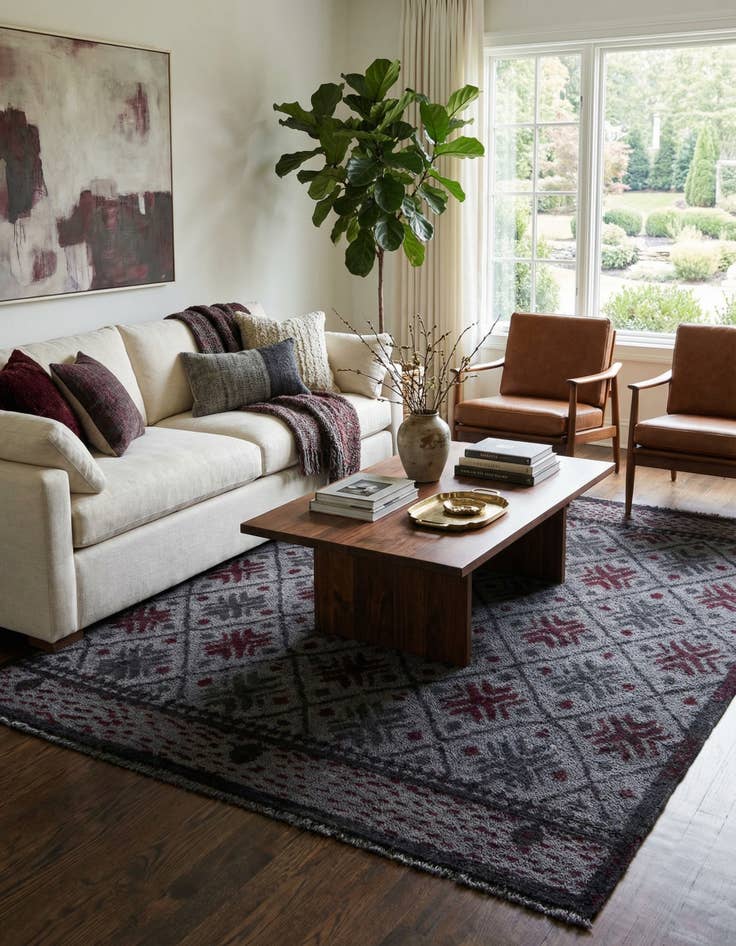 Detail image of 5' 10 x 8'  Hand Knotted Darya Wool Rug