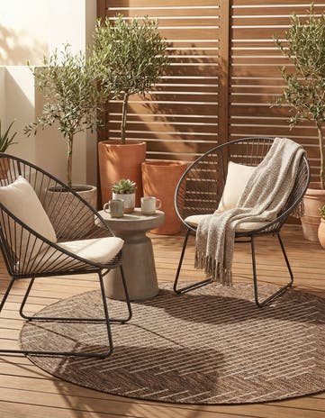 3' x 3' Easy-Clean Modern Indoor / Outdoor Round Rug