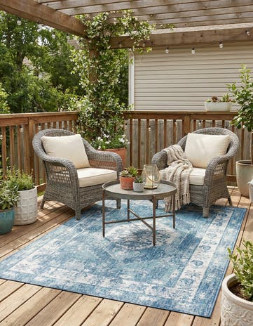 6' x 9' Easy-Clean Traditional Indoor / Outdoor Rug
