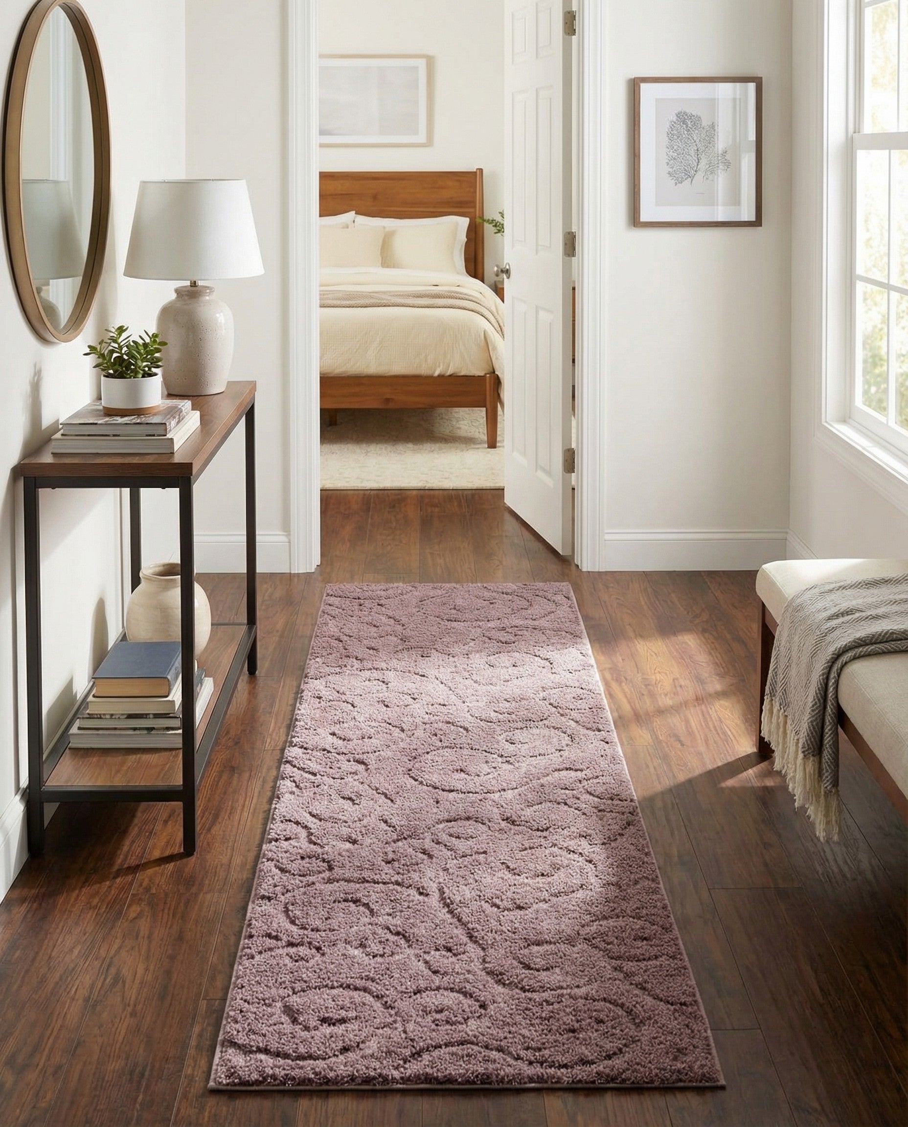  2' 7 x 10' Botanical Shag Runner Rug