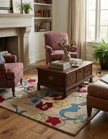 5' 1 x 8' Agra Wool Rug
