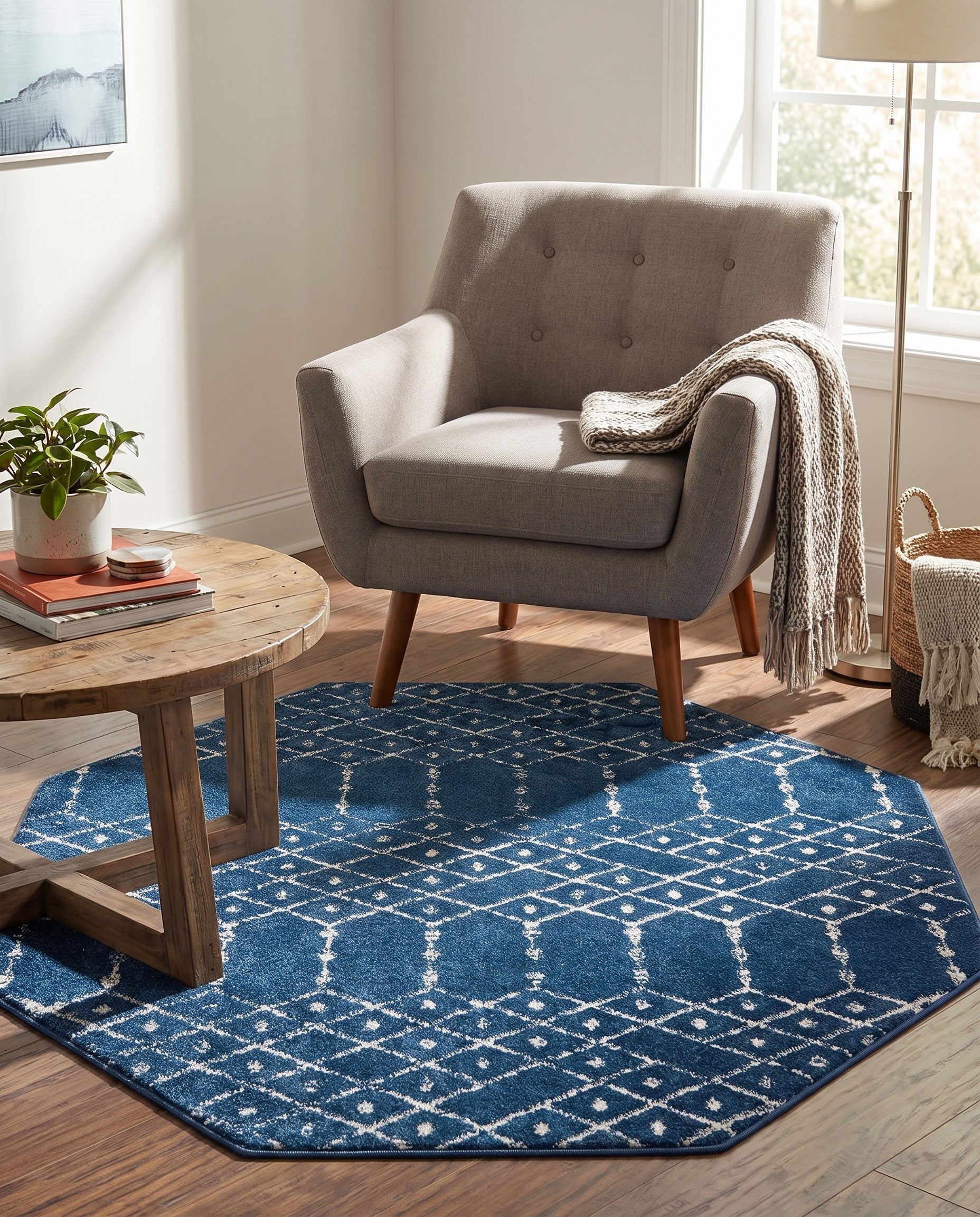5' 3 x 5' 3 Paxon Trellis Octagon Rug