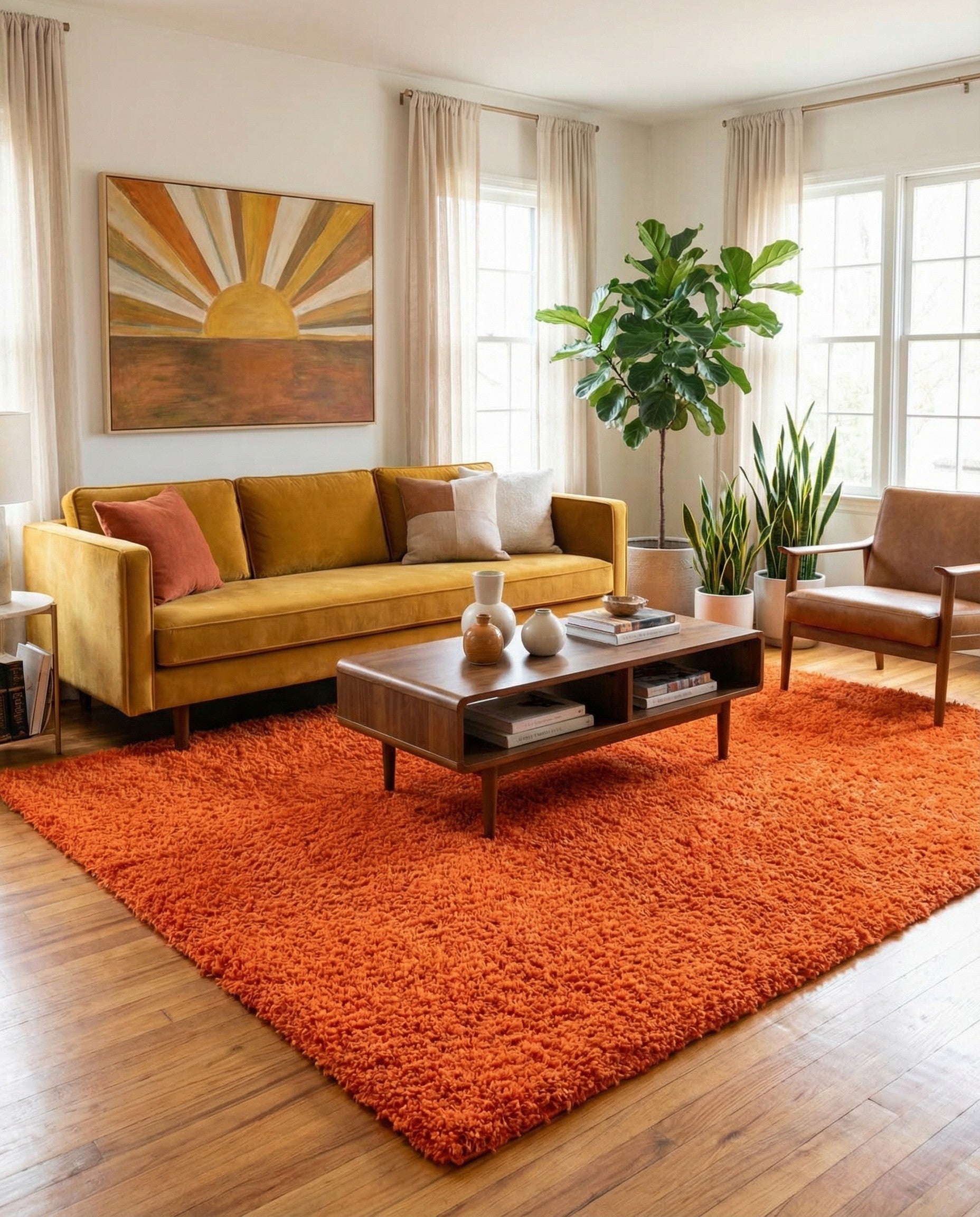  7' 10 x 11' Solid Shag Rug