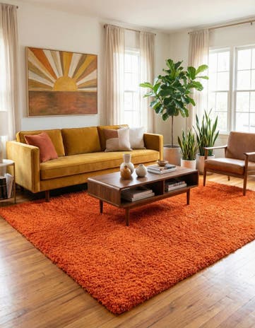 7' 10 x 11' Solid Shag Rug