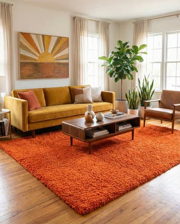  7' 10 x 11' Solid Shag Rug